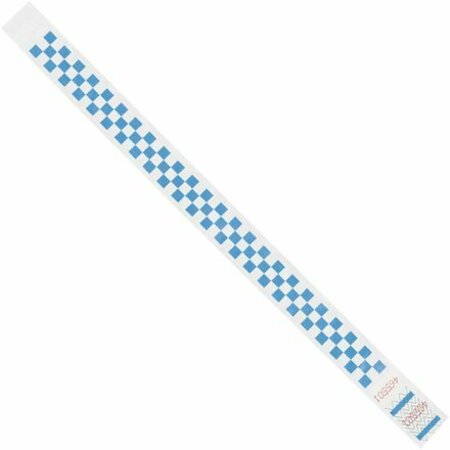 BSC PREFERRED 3/4 x 10'' Blue Checkerboard Tyvek Wristbands, 500PK S-15234BLU